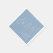 Whimsical Dusty Blue Oh Baby shower servetten (Hoek)