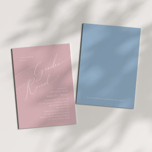 Whimsical Dusty Pink/Blue Baby gender Reveal Kaart