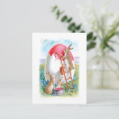 Whimsical Easter Bunnies en Giant Egg Briefkaart (Staand voorkant)
