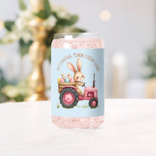 Whimsical Easter Bunny Boerderij Tractor Blikvorm Glas