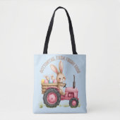 Whimsical Easter Bunny Boerderij  Tractor Draagtas (Voorkant)
