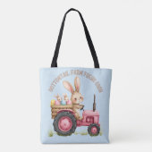 Whimsical Easter Bunny Boerderij  Tractor Draagtas (Achterkant)