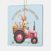 Whimsical Easter Bunny Boerderij Tractor Keramisch Ornament (Links)