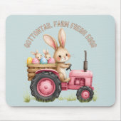 Whimsical Easter Bunny Boerderij  Tractor Muismat (Voorkant)