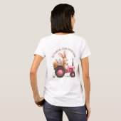 Whimsical Easter Bunny Boerderij  Tractor T-shirt (Achterkant volledig)