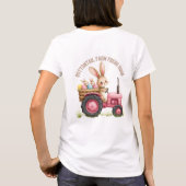 Whimsical Easter Bunny Boerderij  Tractor T-shirt (Achterkant)