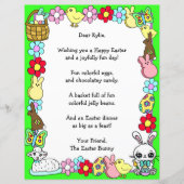 Whimsical Easter Bunny en Poem Kind Letter Game (Voorkant)