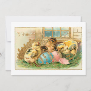 Whimsical Easter Chicken met Faux Gold Highlights Feestdagenkaart