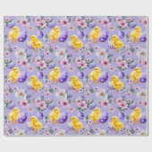 Whimsical Easter Chicks Wrapping Paper Cadeaupapier (Vlak)