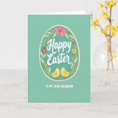 Whimsical Easter Grandson Card Kaart (Gele Bloem)