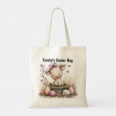 Whimsical Easter Piglet Art with Springtime Charm Tote Bag (Achterkant)