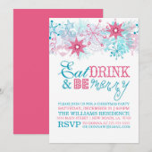 Whimsical Eat Drink and Be Merry Kaart (Voorkant / Achterkant)