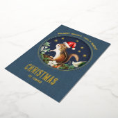 Whimsical Eekhoorn Bos Dieren Kerstmis Kaart (Gedraaid)