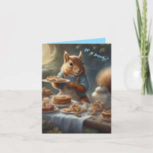 Whimsical Eekhoorn het is een feestje Verjaardagsk Bedankkaart