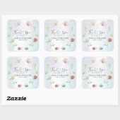 Whimsical een beetje liefde bug regenboog dank je vierkante sticker (Vel)