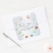 Whimsical een beetje liefde bug regenboog dank je vierkante sticker (Envelop)