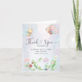 Whimsical een beetje liefde bug regenboog dank u k bedankkaart (Voorkant)
