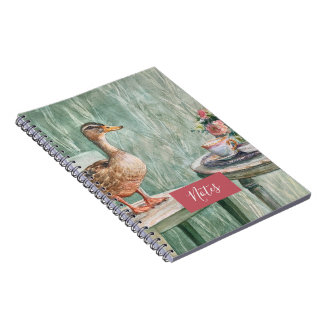 Whimsical Eend en Vintage Theekopje Notitieboek