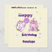 Whimsical eenhoorn Verjaardag Delight (Voorkant / Achterkant)