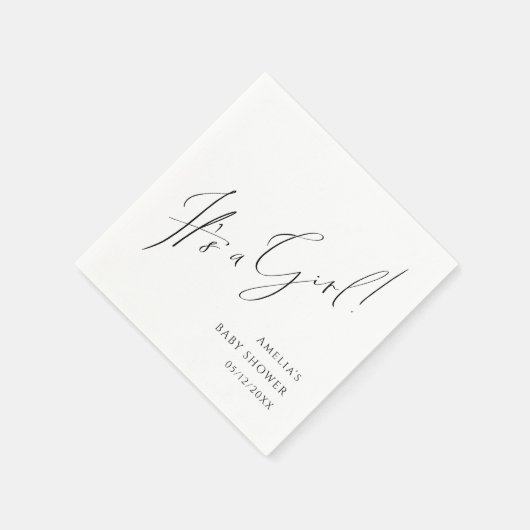 Whimsical Eenvoudig Neutraal Het is een Meisje Bab Servet (Hoek)