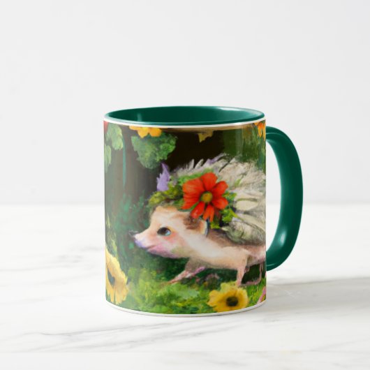 Whimsical Egels in een Engelse landtuin Mok (Voorkant rechts)
