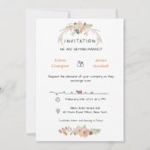 Whimsical, eigenzinnig, Hand getrokken bruiloft ui Kaart (Achterkant)