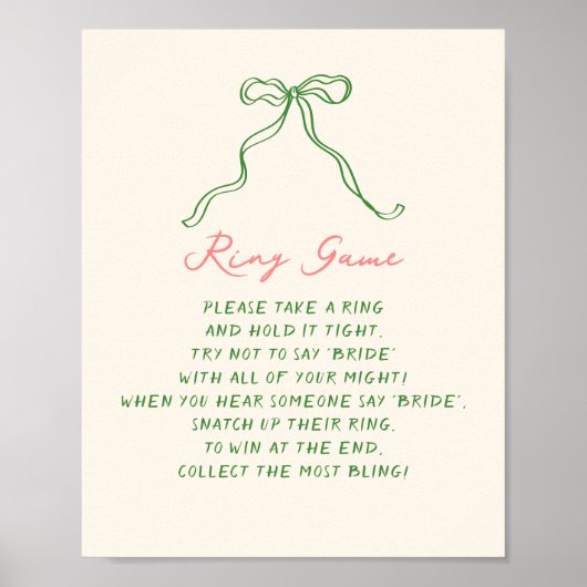 Whimsical eigenzinnig handgeschreven ringspel poster (Voorkant)