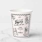 Whimsical Eigenzinnige Hand getrokken Doodles Hall Papieren Bekers (Voorkant)