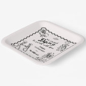 Whimsical Eigenzinnige Hand getrokken Doodles Hall Papieren Bordje (Gebogen)