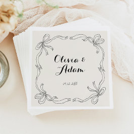 Whimsical eigenzinnige retro hand getekende boog b servet