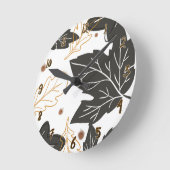 Whimsical Elegant Autumn Fall Leaves Acorts Custom Ronde Klok (Hoek)