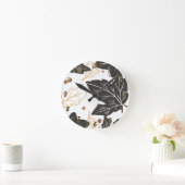 Whimsical Elegant Autumn Fall Leaves Acorts Custom Ronde Klok (Huis)