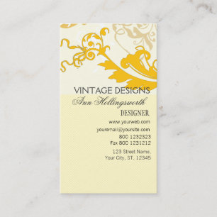  Whimsical Elegant Bleek Gold Floral Visitekaartje