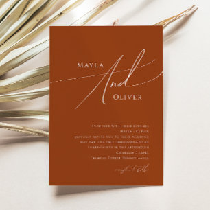 Whimsical Elegant Desert Terracotta Wedding Kaart