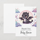Whimsical Elegant Dragon Baby shower Bedankkaart (Voorkant / Achterkant)