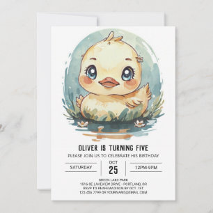 Whimsical Elegant Duck Verjaardag Kaart