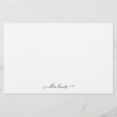 Whimsical Elegant Feminine Black Script Name Briefpapier (Voorkant)