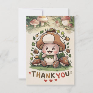 Whimsical Elegant Mushroom Bedankt Card
