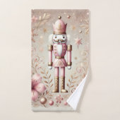Whimsical Elegant Pink and Gold Pastel Nutcracker (Serviette à main)