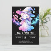 Whimsical Elegant Wizard Verjaardag Kaart (Staand voorkant)