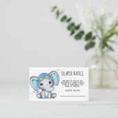 Whimsical Elephant Airplane Diaper Raffle Informatiekaartje (Staand voorkant)
