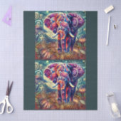 Whimsical Elephant at Night Stars Moon Decoupage Tissuepapier (Craft)