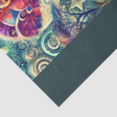 Whimsical Elephant at Night Stars Moon Decoupage Tissuepapier (Detail)