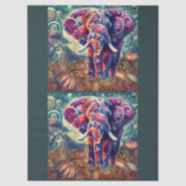 Whimsical Elephant at Night Stars Moon Decoupage Tissuepapier (Voorkant)