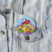 Whimsical Elephant Child's Party Button (In situ)