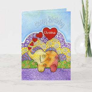 Whimsical Elephant Child's Verjaardag Kaart