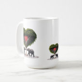 Whimsical Elephant Love Tree 15oz Mug Koffiemok (Voorkant links)