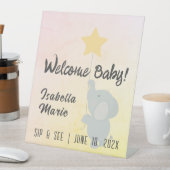 Whimsical Elephant Sip & See Reclamebord Met Voetstuk (Insitu)