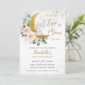 Whimsical Elephant Two the Moon 2e verjaardag Kaart (Staand voorkant)