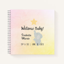 Whimsical Elephant Welcome Baby Advice & Wishes Notitieboek